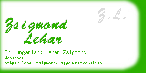 zsigmond lehar business card